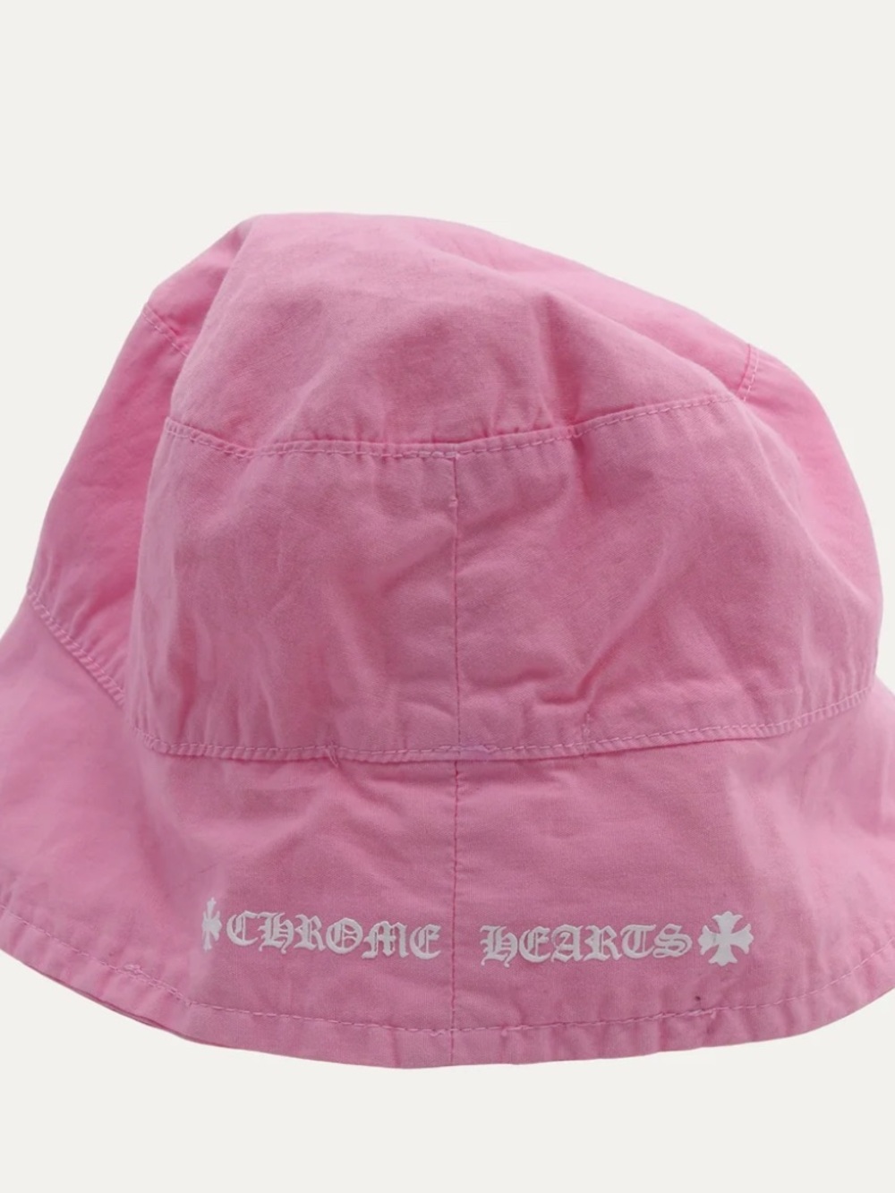 Chrome Hearts Pink Kids Bucket Hat with White Logo